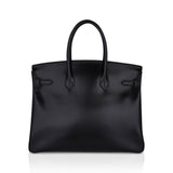 Hermes Birkin 35 Bag So Black Box Leather Limited Edition Very Rare