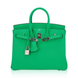 Hermes Birkin 25 Bag Vert Comics Togo Leather with Palladium Hardware