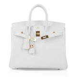 Hermes Birkin 25 HSS Bag White Clemence Gold Hardware