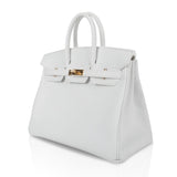 Hermes Birkin 25 HSS Bag White Clemence Gold Hardware