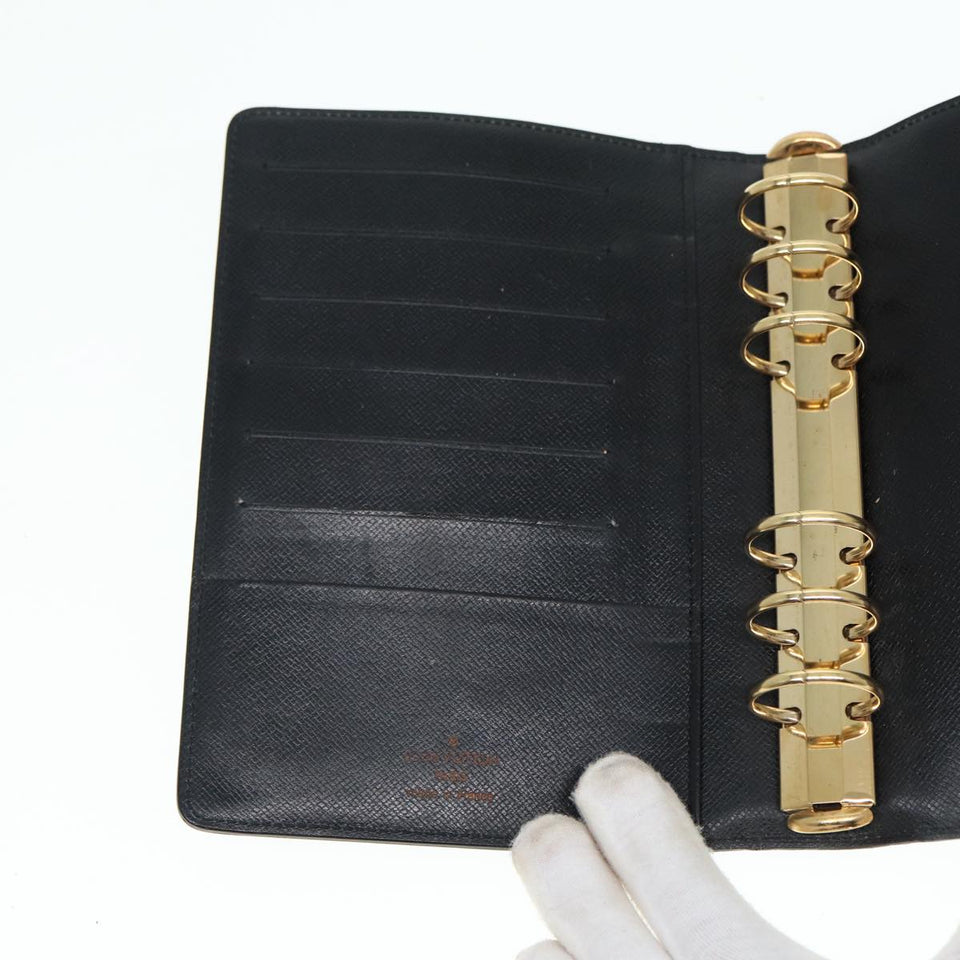 LOUIS VUITTON Epi Agenda MM Day Planner Cover Black R20042 LV Auth hk1595