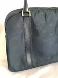 CHRISTIAN DIOR Vintage navy handbag with logo jacquard nylon and leather trimmings