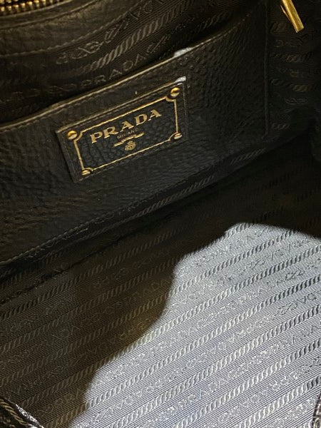 Prada Black Vitello Daino Tote Bag