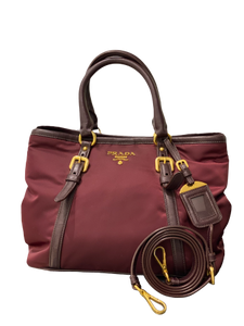 Prada Burgundy Waterproof Tote Bag