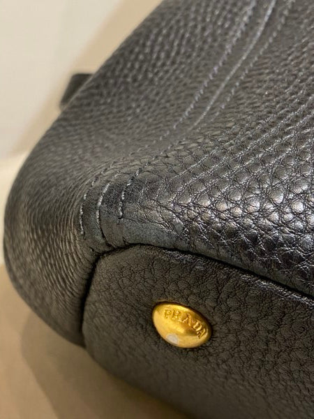 Prada Black Vitello Daino Tote Bag