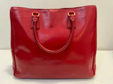 Prada Red Vernice Vertical Tote Bag