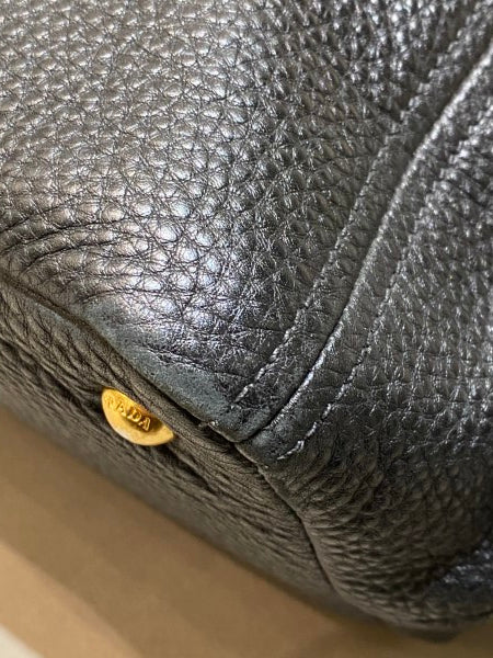 Prada Black Vitello Daino Tote Bag