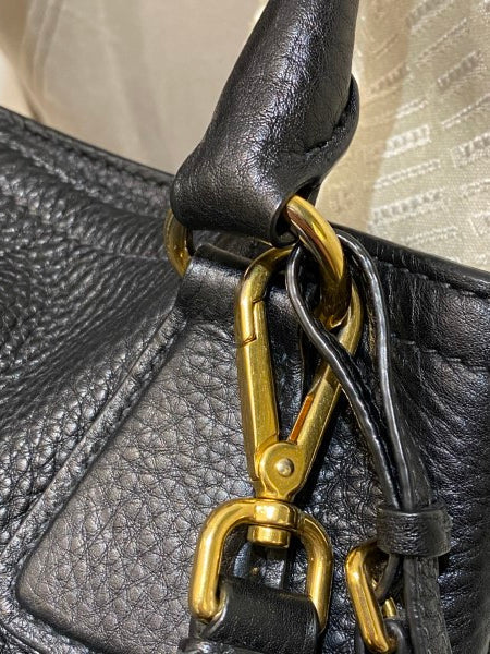 Prada Black Vitello Daino Tote Bag