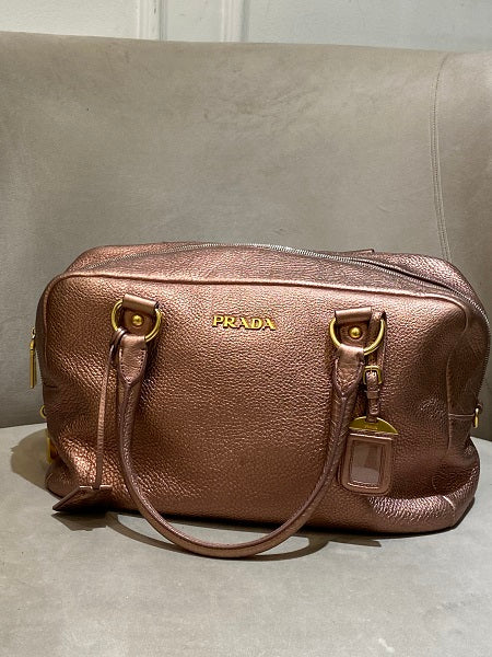 Prada Metallic Rose Tote Bag