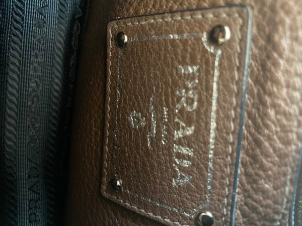 Prada Brown Vitello Daino Shoulder Bag