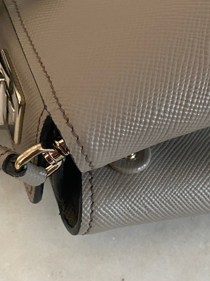 Prada Grey Twin Tote Bag