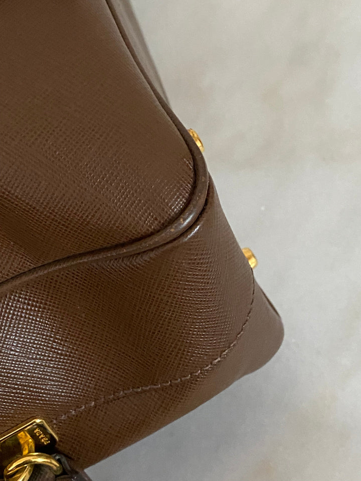 Prada Brown Bauletto Tote Bag