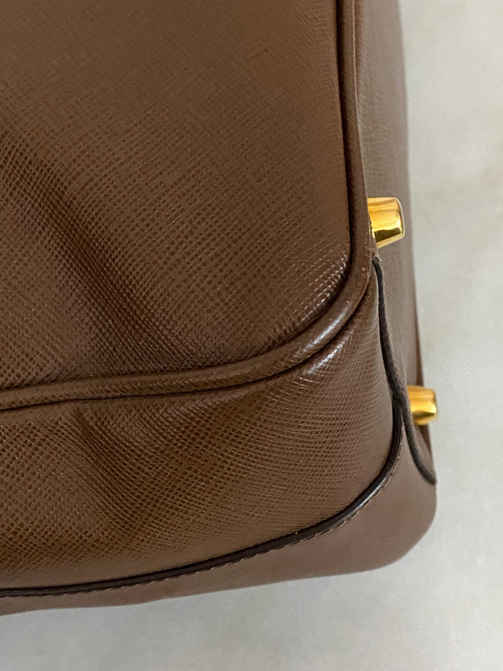 Prada Brown Bauletto Tote Bag