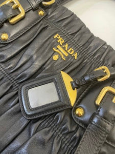 Prada Black Nappa Gaufre Tote Bag