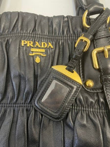 Prada Black Nappa Gaufre Tote Bag