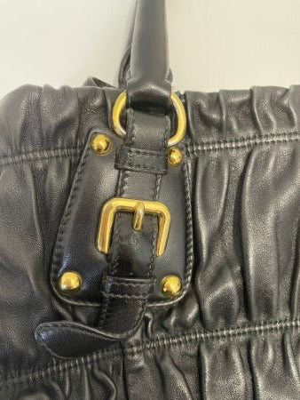 Prada Black Nappa Gaufre Tote Bag