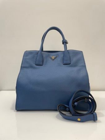 Prada Blue Vitello Daino Bag