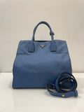 Prada Blue Vitello Daino Bag
