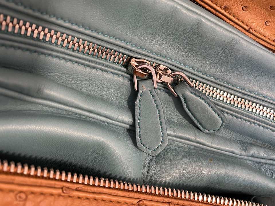 Prada Camel Ostrich Tote Bag