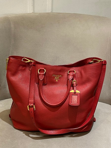 Prada Red Vitello Daino Bag