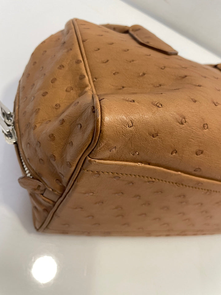 Prada Camel Ostrich Tote Bag