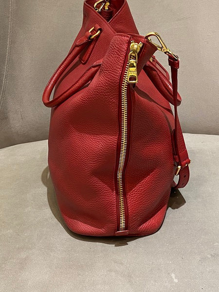 Prada Red Vitello Daino Bag