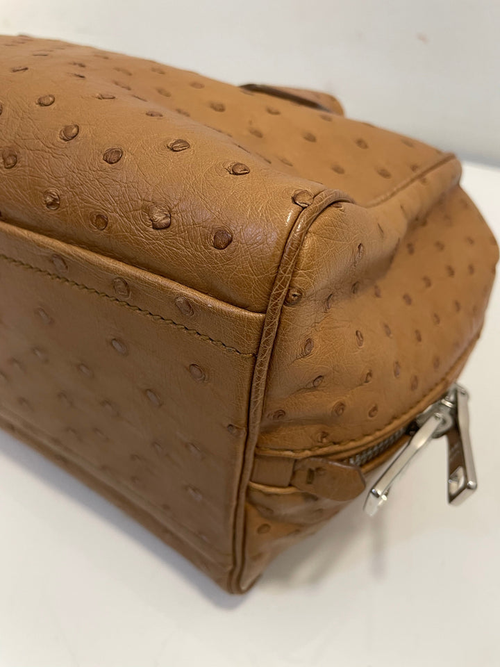 Prada Camel Ostrich Tote Bag