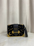 Prada Dark Blue Velvet Astrology Celestial Cahier Bag