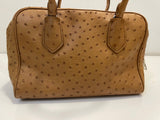 Prada Camel Ostrich Tote Bag