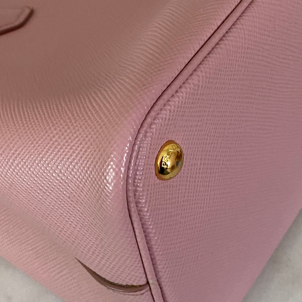 Prada Pink Medium Double Bag W/ Strap