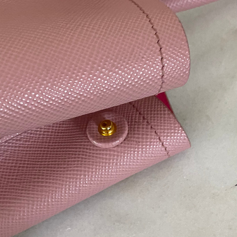 Prada Pink Medium Double Bag W/ Strap