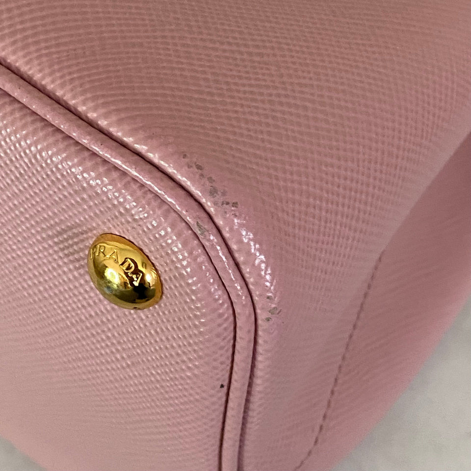 Prada Pink Medium Double Bag W/ Strap