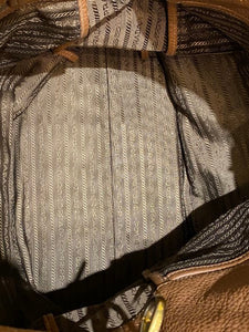 Prada Cafee Vitello Daino Tote Bag
