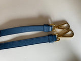 Prada Blue Vitello Daino Vertical Convertible Tote Bag