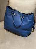 Prada Blue Vitello Daino 2 Way Bag