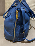 Prada Blue Vitello Daino 2 Way Bag