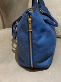 Prada Blue Vitello Daino 2 Way Bag