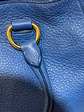 Prada Blue Vitello Daino 2 Way Bag