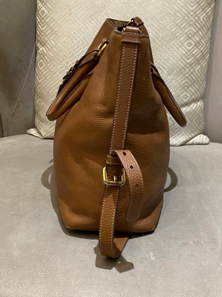 Prada Cafee Vitello Daino Tote Bag