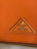 Prada Orange Galleria Double Zip Large Bag