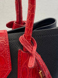Prada Bicolor Galleria Tote Bag