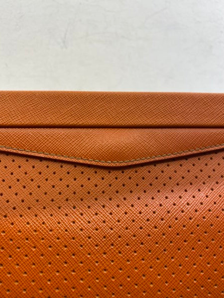 Prada Orange Soft Frame Clutch