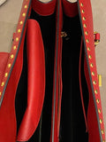Prada Red Lux Studded Handle Bag