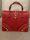 Prada Red Lux Studded Handle Bag