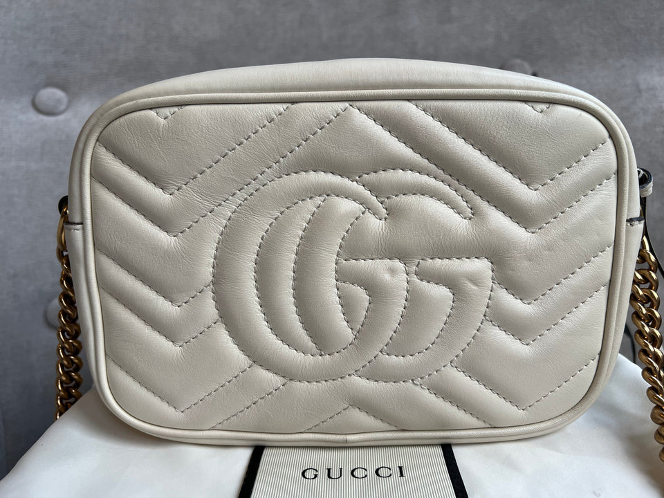 Gucci GG White Marmont Mini Shoulder Bag (RRP £1,160)