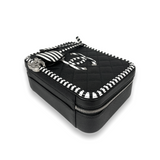 Chanel Filigree Vanity Case Small Black Caviar Silver