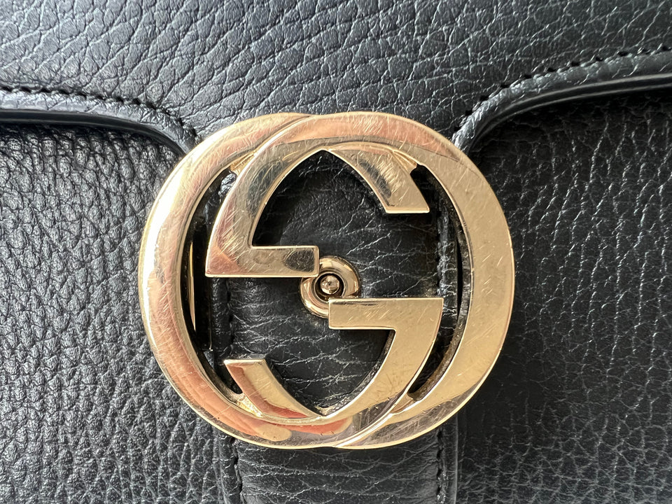 Gucci Interlocking GG Black Small Shoulder Bag