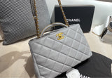 Grey leather Chanel handbag