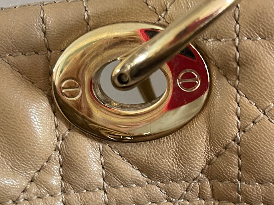 Christian Dior Beige Cannage Soft Tote
