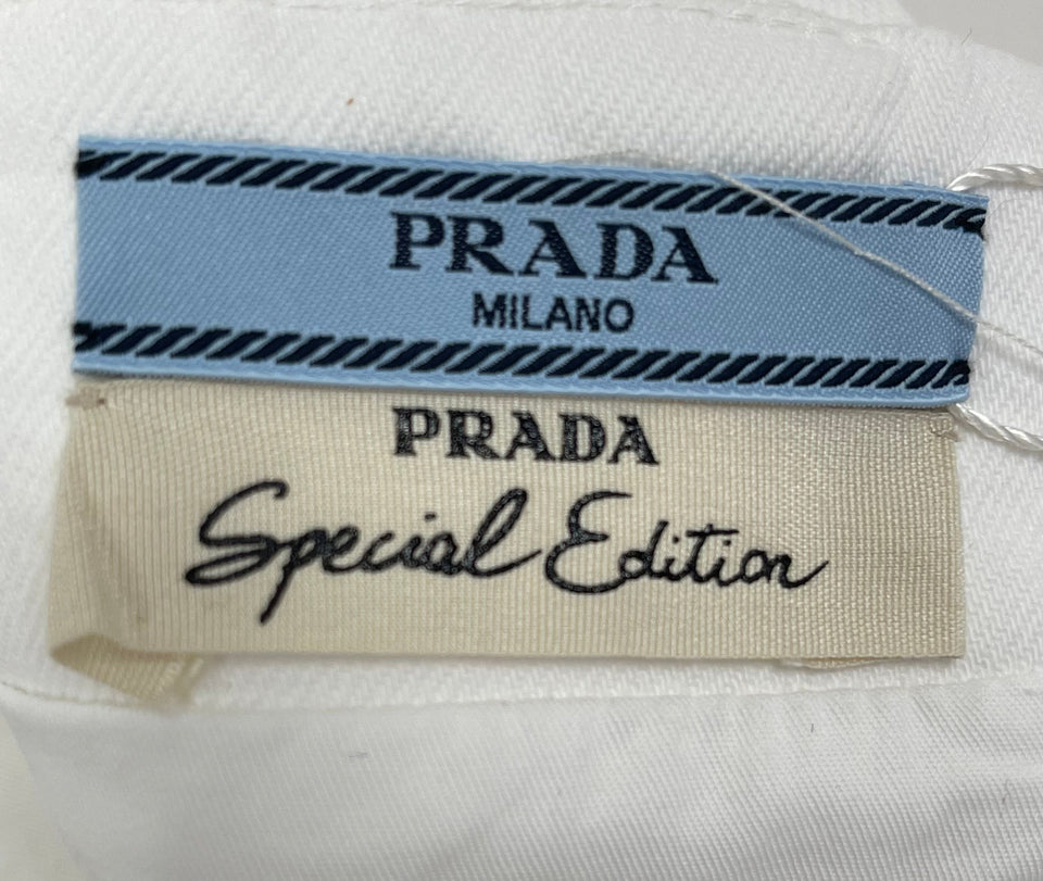 Prada White Cotton Front Pockets Bustier Top Size IT 42 (UK 8)